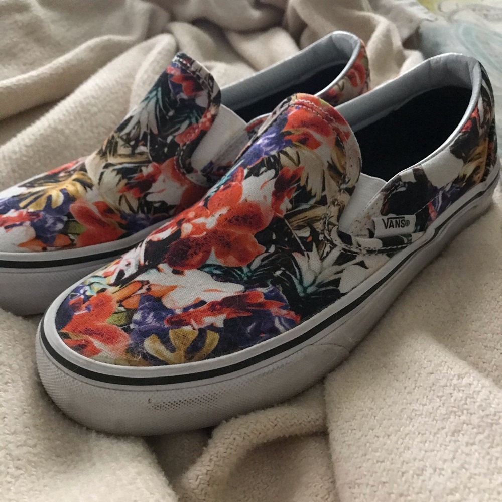 Vans slip on floral print